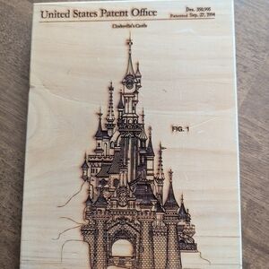 Cinderella's Castle Patent Woodburn Art